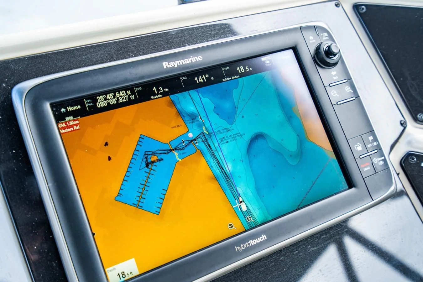 a rectangular electronic device aboard MAYA Yacht for Sale
