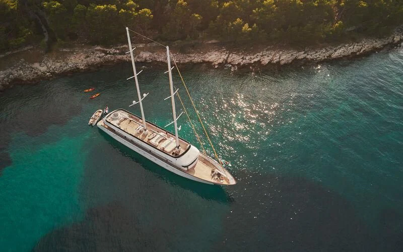 a boat on the water aboard ANIMA MARIS Yacht for Sale