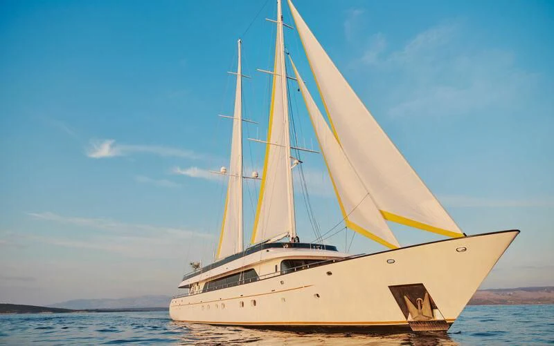 a sailboat on the water aboard ANIMA MARIS Yacht for Sale