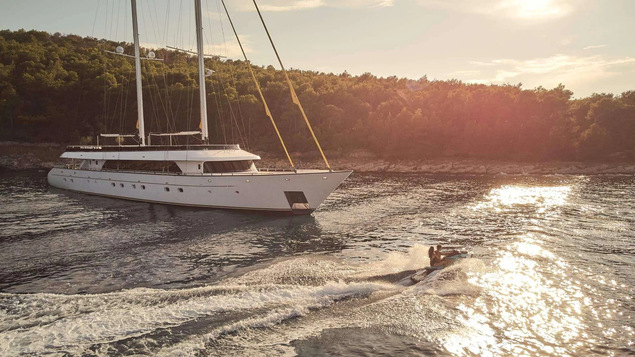 a boat on the water aboard ANIMA MARIS Yacht for Sale