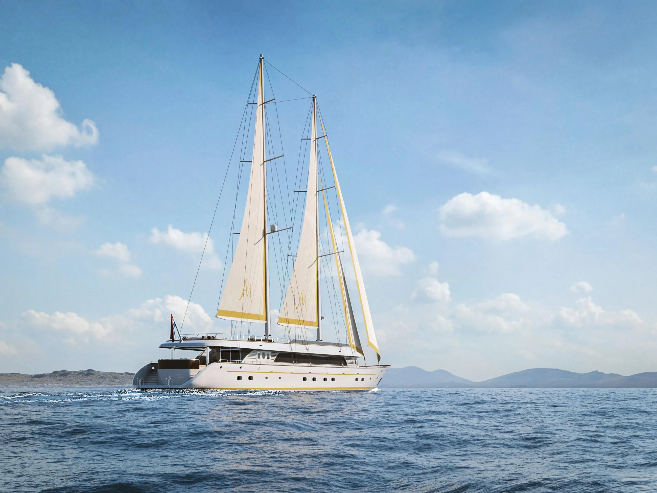 a sailboat in the water aboard ANIMA MARIS Yacht for Sale