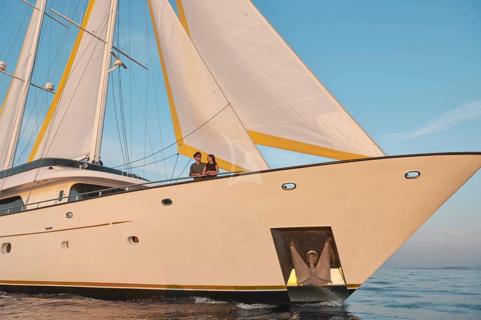 a large sailboat on the water aboard ANIMA MARIS Yacht for Sale