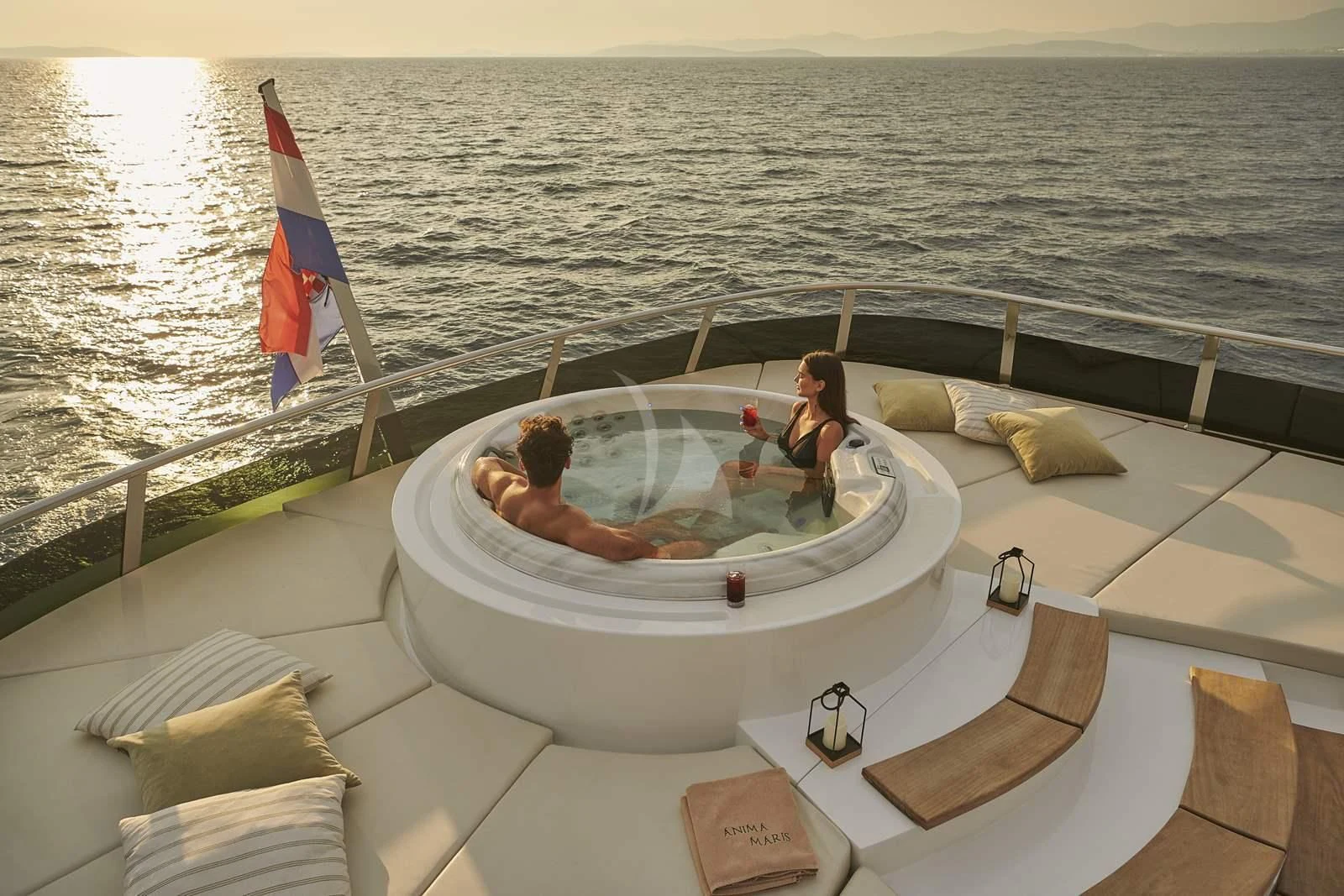 a group of people on a boat aboard ANIMA MARIS Yacht for Sale