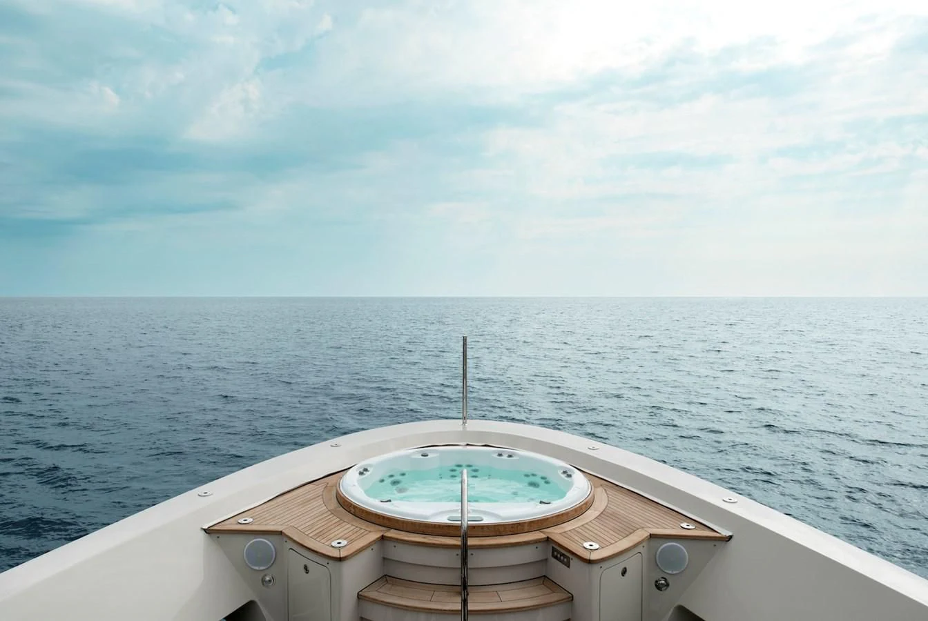 a boat on the water aboard NADHIRA Yacht for Sale
