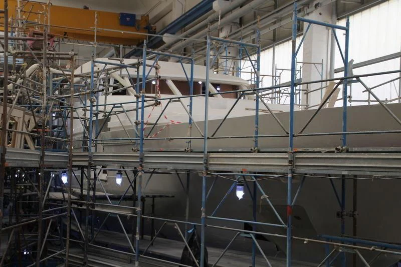 a large factory with many wires aboard NADHIRA Yacht for Sale