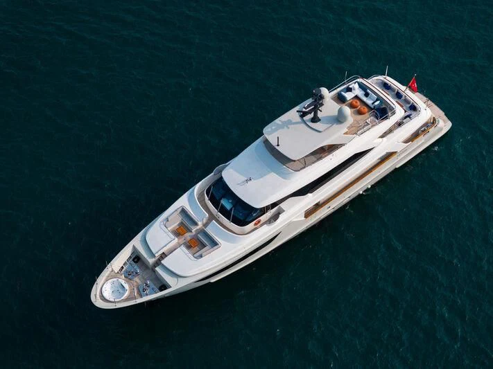 a boat in the water aboard NADHIRA Yacht for Sale