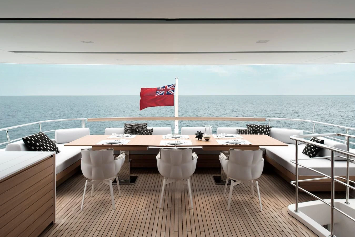 a flag on a boat aboard NADHIRA Yacht for Sale