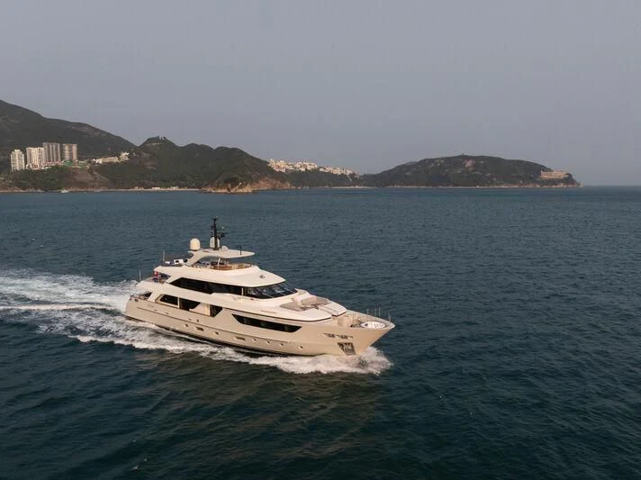 a boat on the water aboard NADHIRA Yacht for Sale