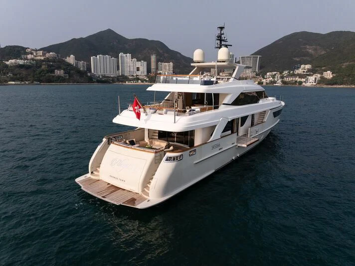 a boat in the water aboard NADHIRA Yacht for Sale