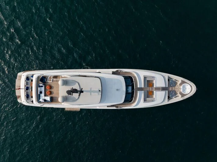 a white rectangular object with a black circle on it aboard NADHIRA Yacht for Sale