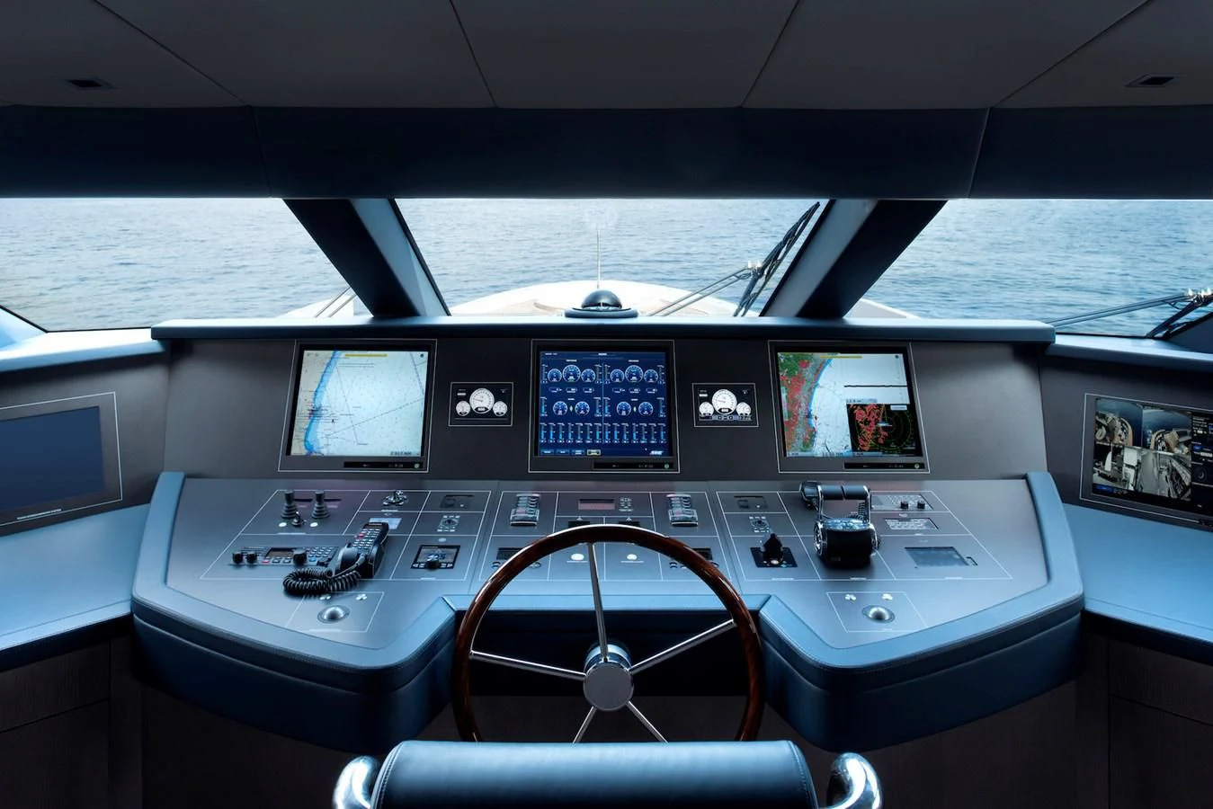 a control panel of a boat aboard NADHIRA Yacht for Sale
