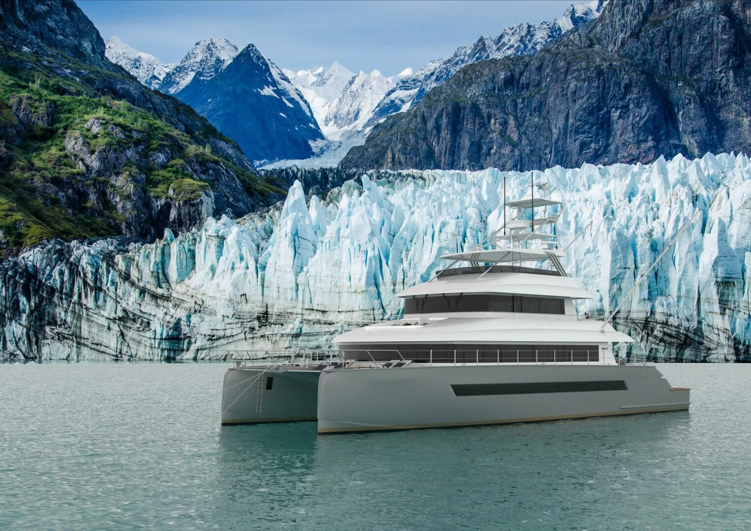 a boat in the water aboard STELLARCAT SF2603 Yacht for Sale