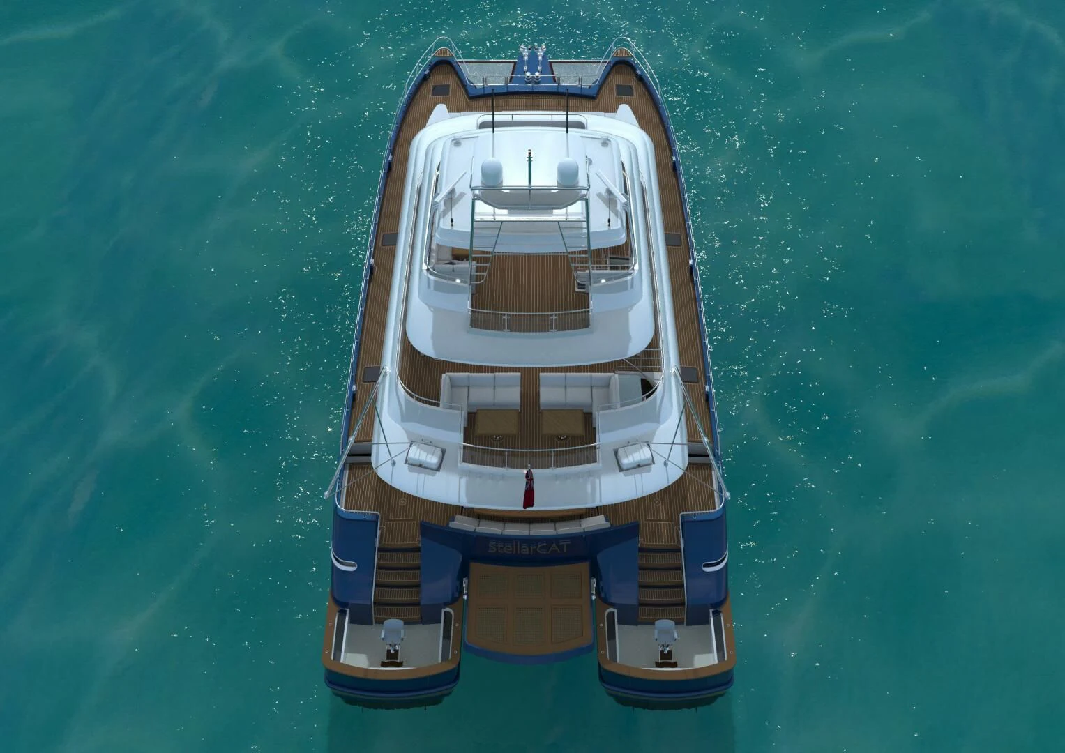 a boat in the water aboard STELLARCAT SF2603 Yacht for Sale