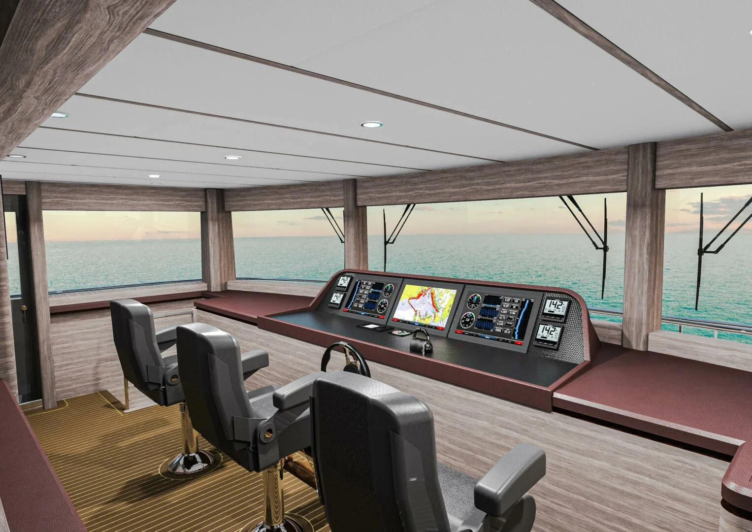 a room with a table and chairs aboard STELLARCAT SF2603 Yacht for Sale