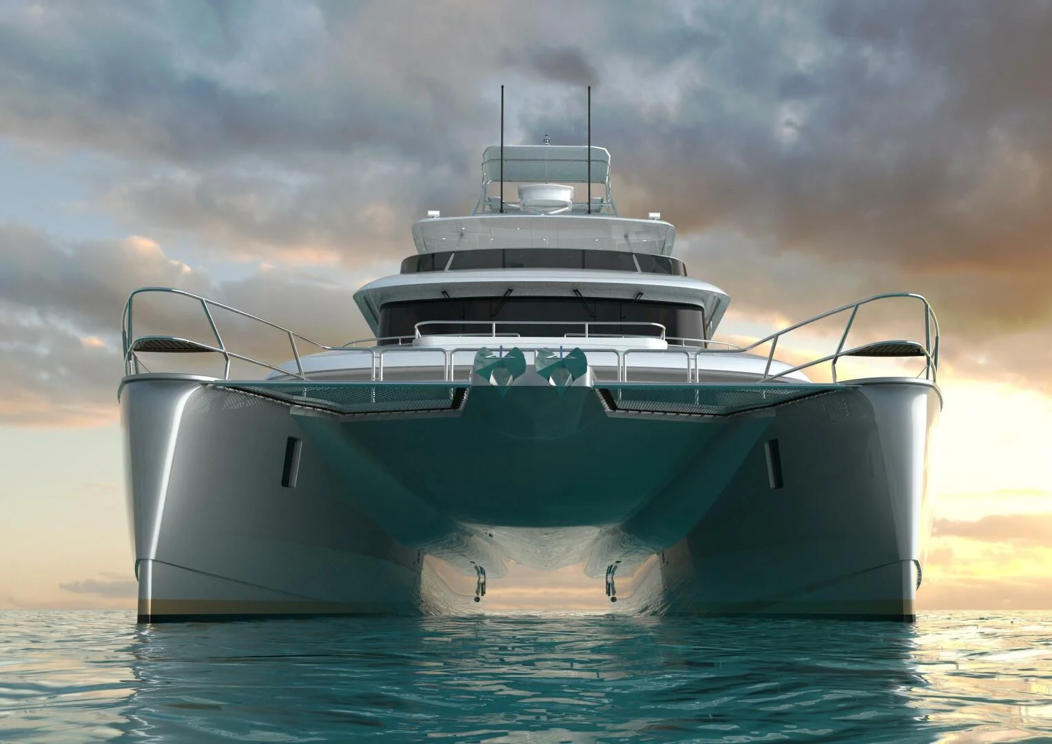 a boat on the water aboard STELLARCAT SF2603 Yacht for Sale