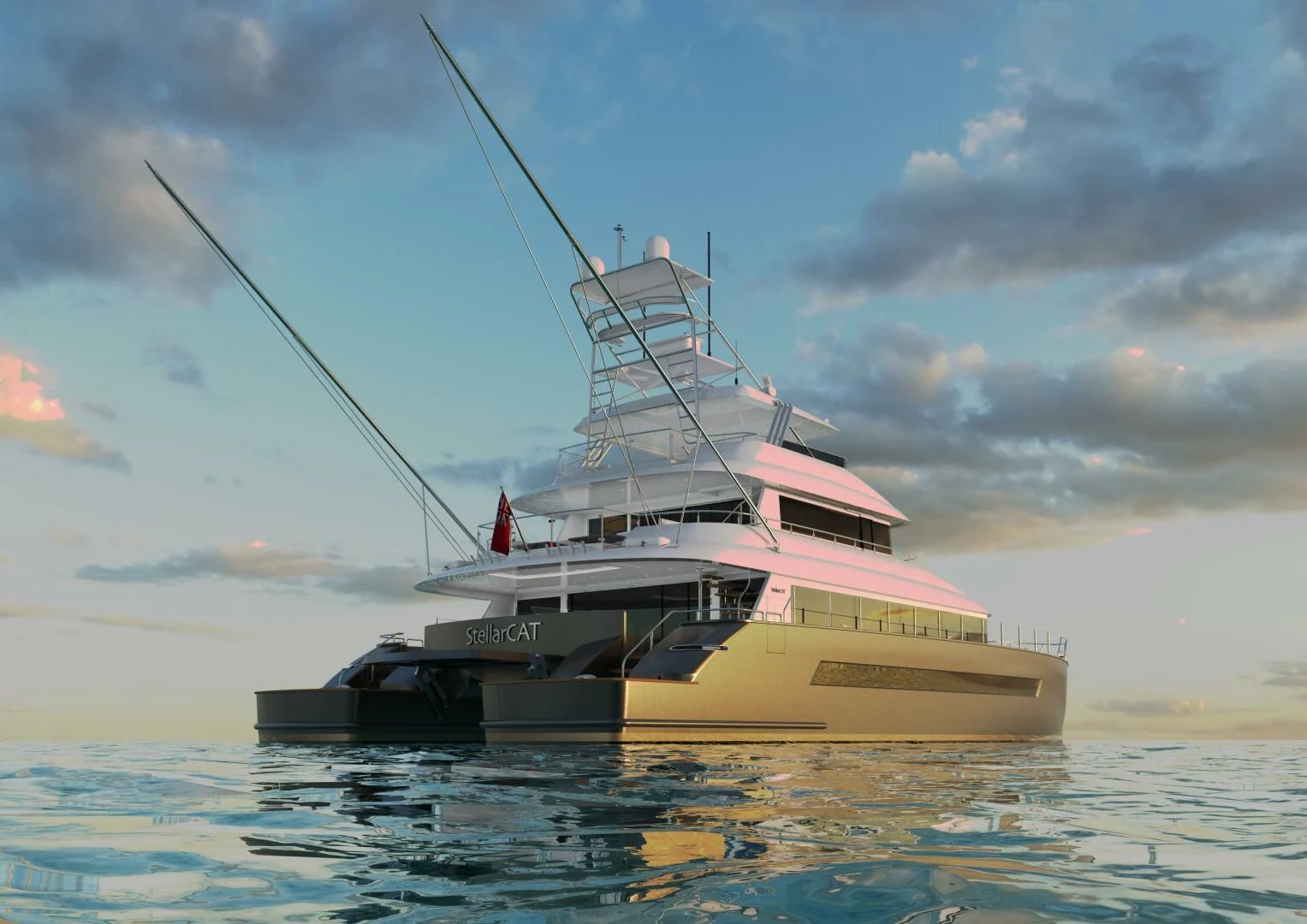 a boat in the water aboard STELLARCAT SF2603 Yacht for Sale