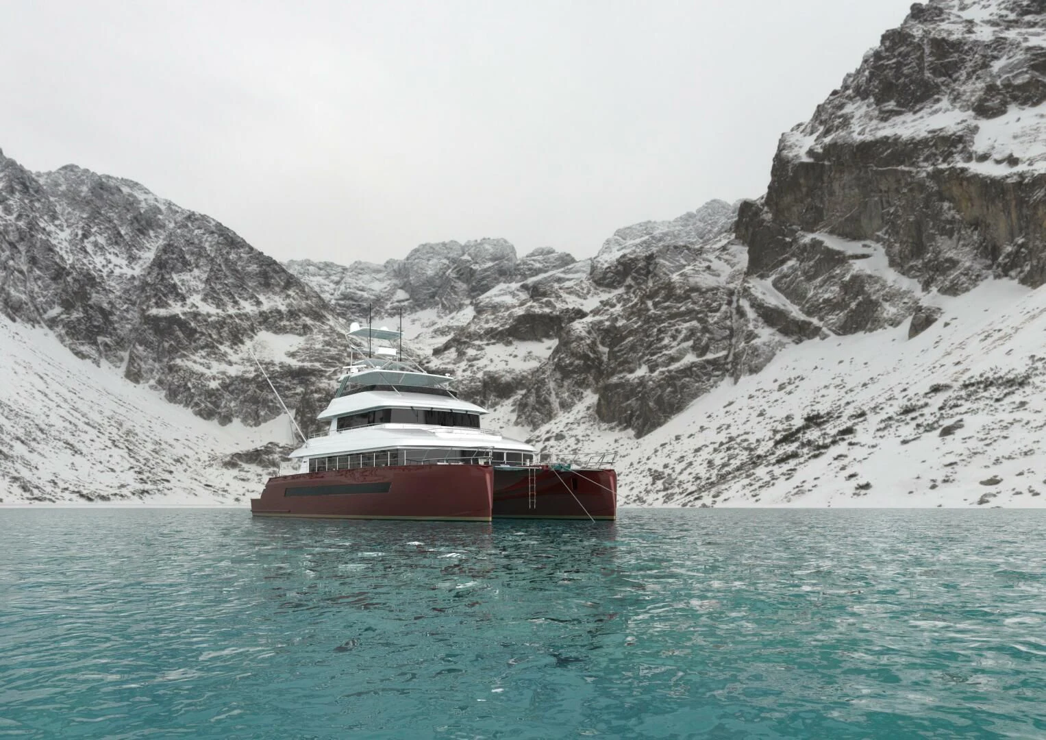 a boat in the water aboard STELLARCAT SF2603 Yacht for Sale