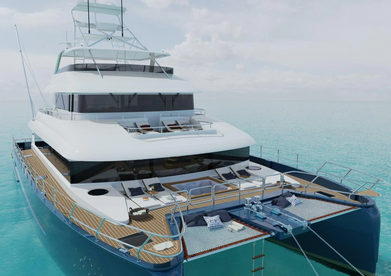 a boat docked at a pier aboard STELLARCAT SF2603 Yacht for Sale