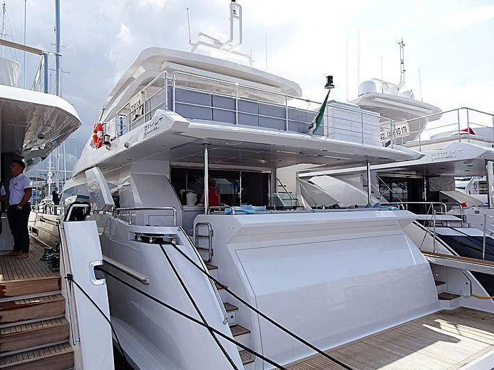 a large white boat with a deck aboard AZIMUT GRANDE 30/27 Yacht for Sale