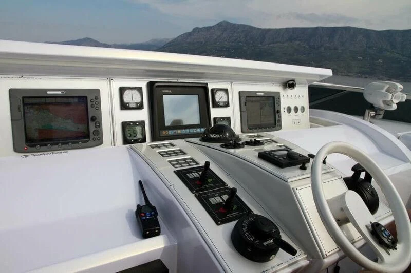 the cockpit of a plane aboard HITECH RACING Yacht for Sale
