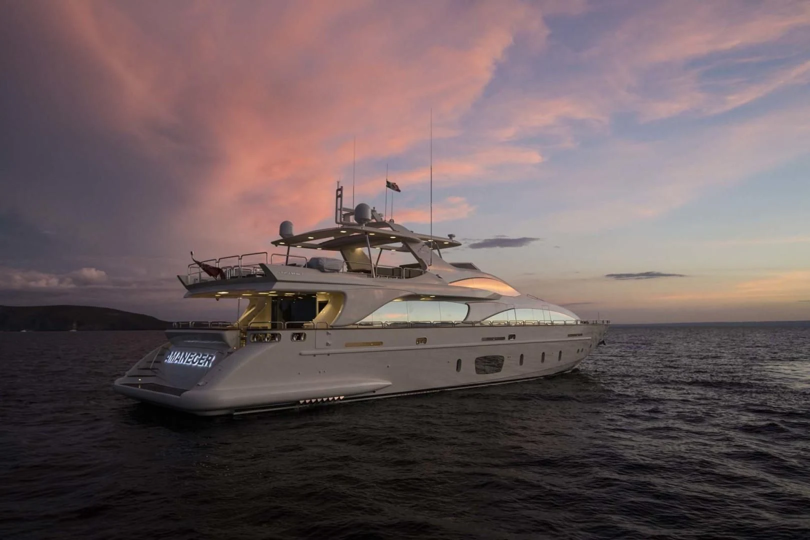 a boat in the water aboard AMANECER Yacht for Sale