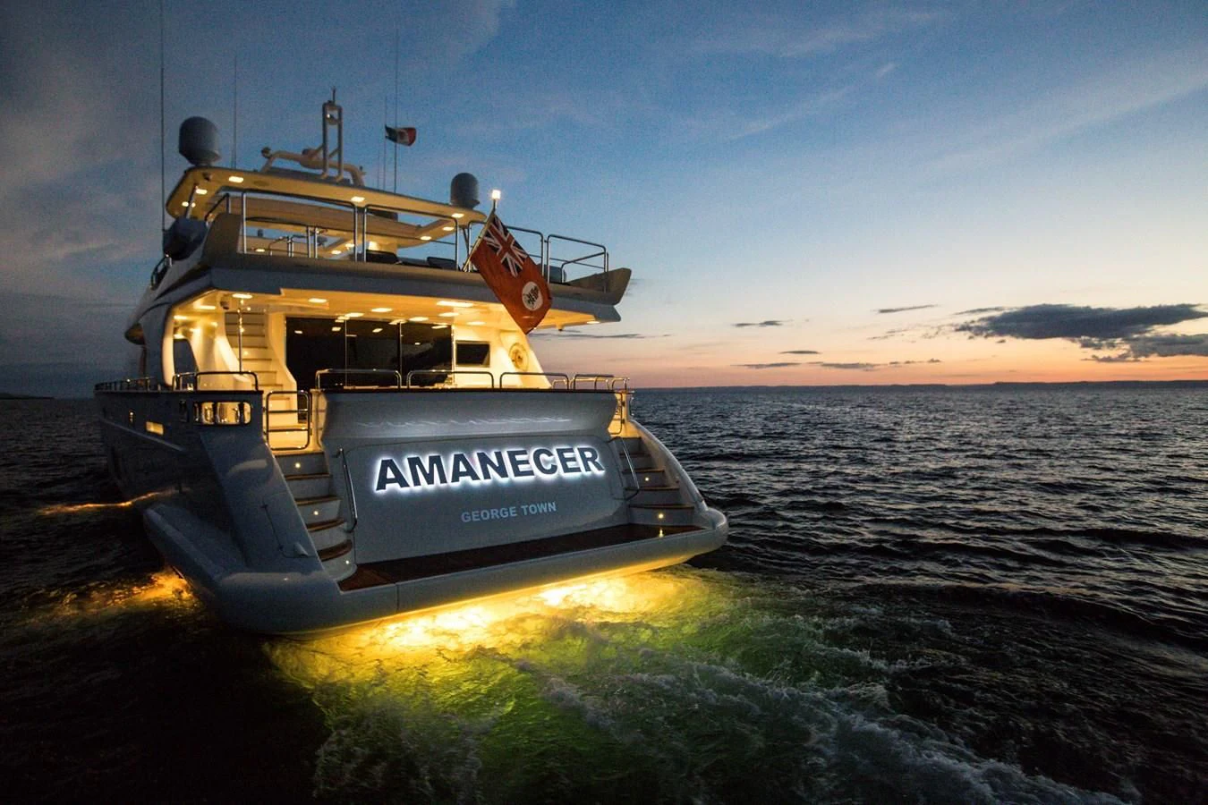 a boat on the water aboard AMANECER Yacht for Sale
