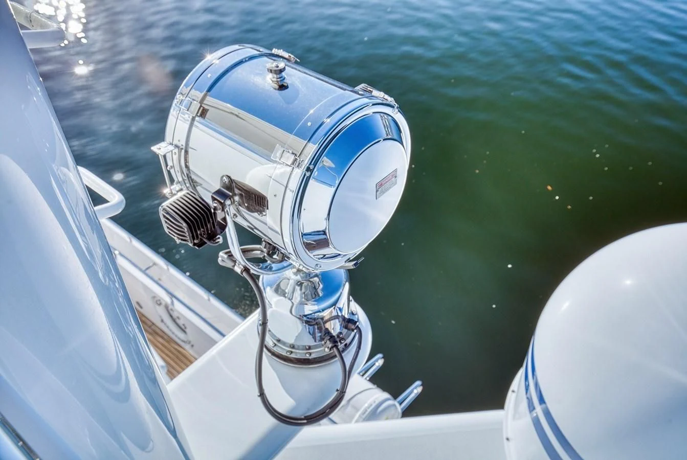 a space ship in the water aboard ICE BEAR Yacht for Sale