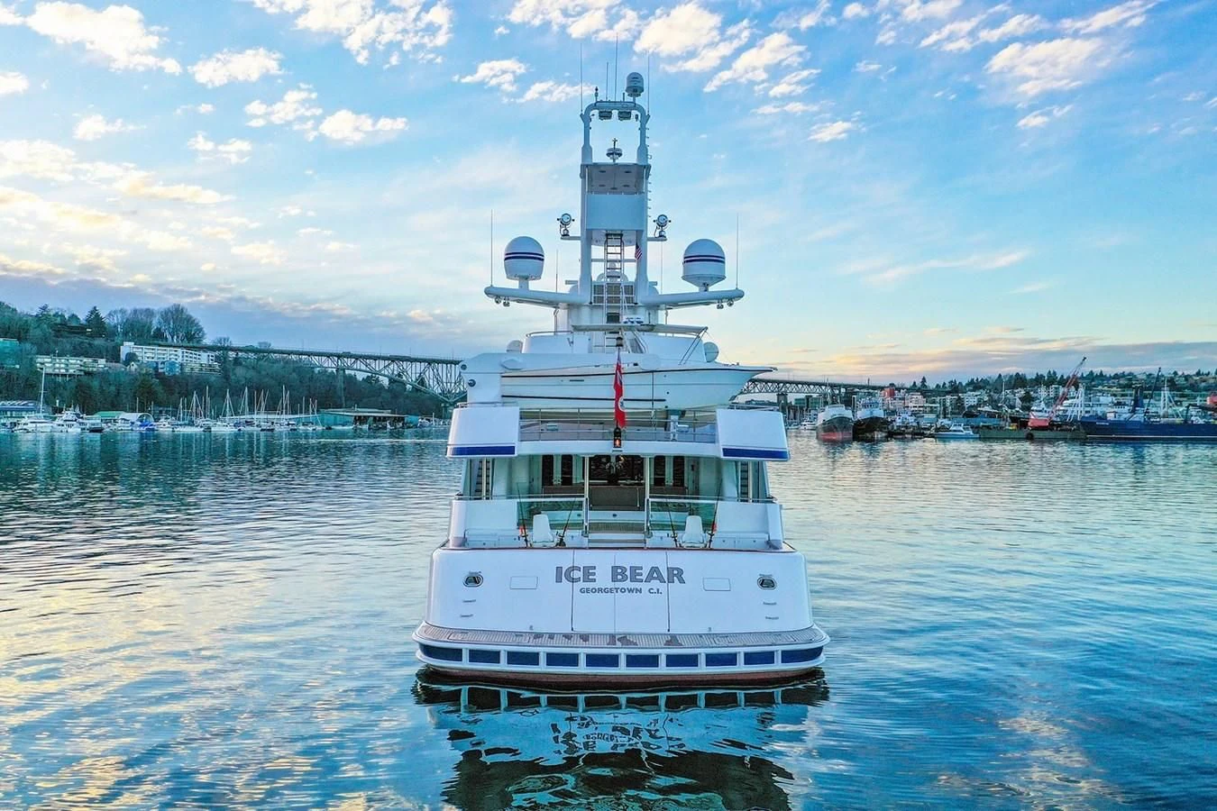 a boat in the water aboard ICE BEAR Yacht for Sale