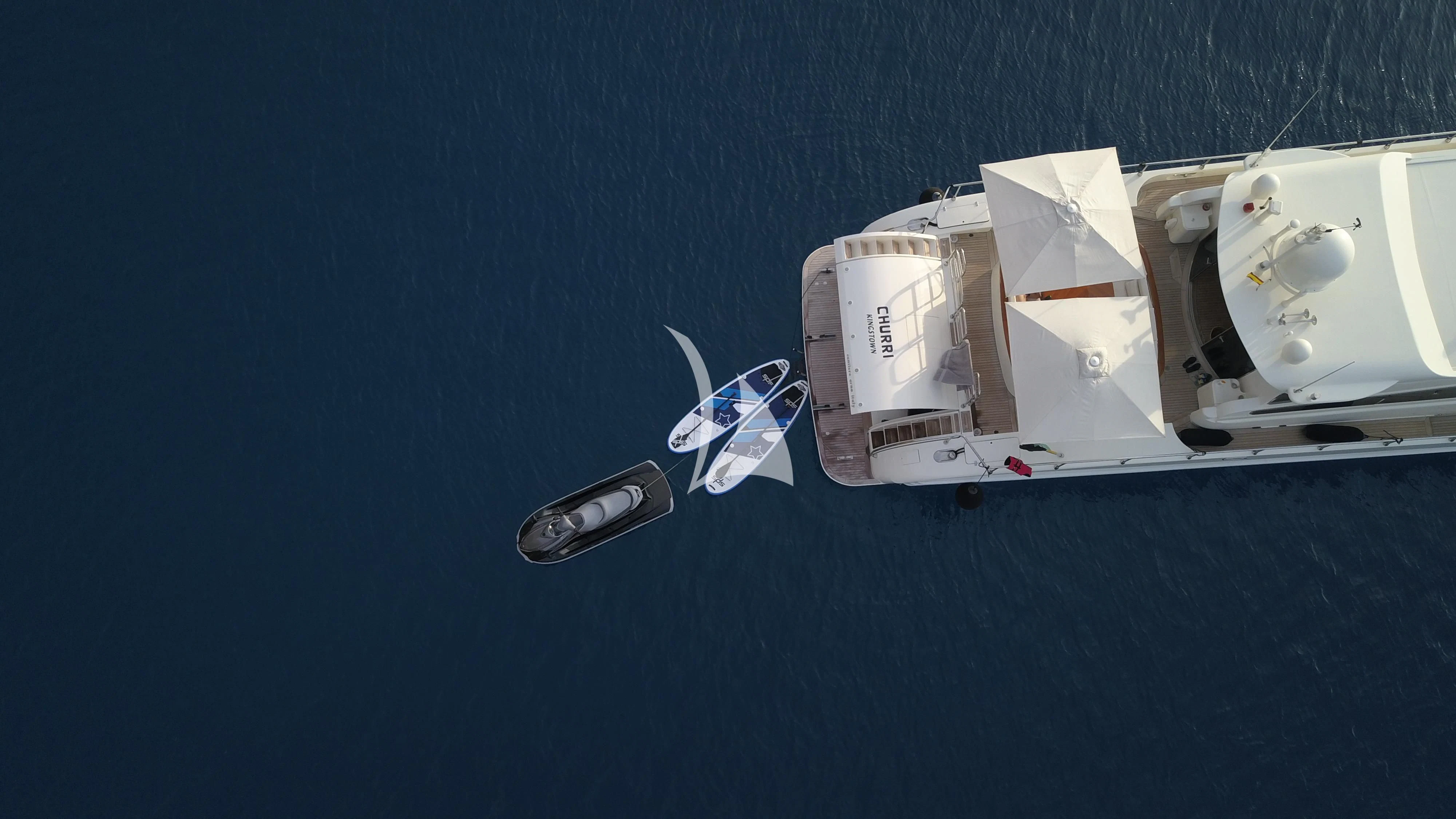 a satellite in space aboard CHURRI Yacht for Sale