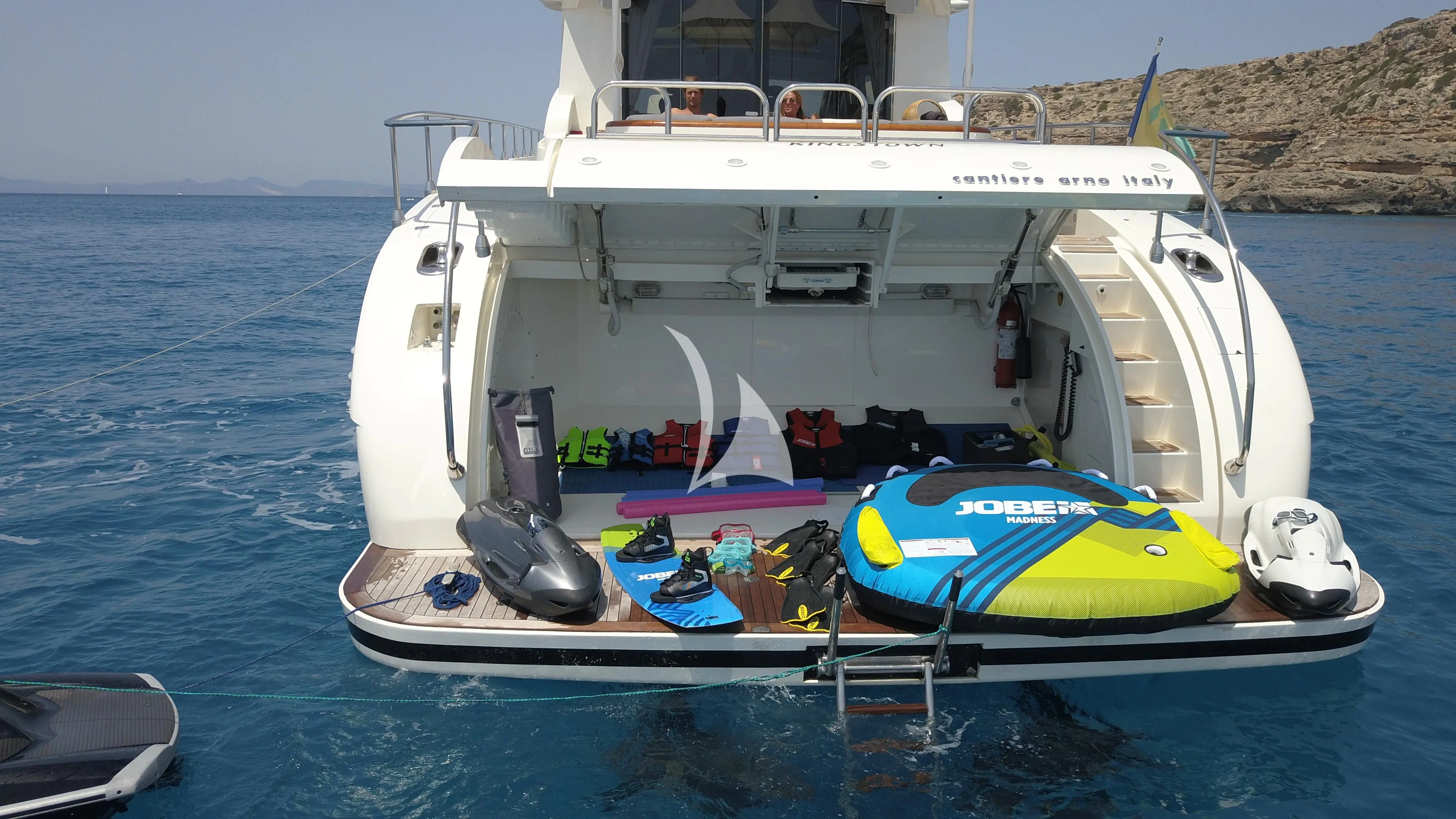 a boat with a life vest on aboard CHURRI Yacht for Sale
