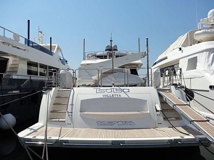 a boat docked at a pier aboard TSA TSA Yacht for Sale