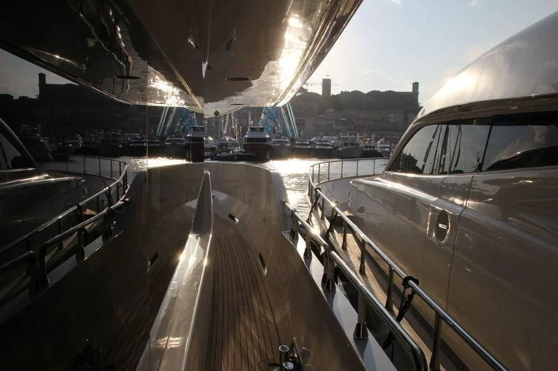 a view of a city from a plane aboard TSA TSA Yacht for Sale