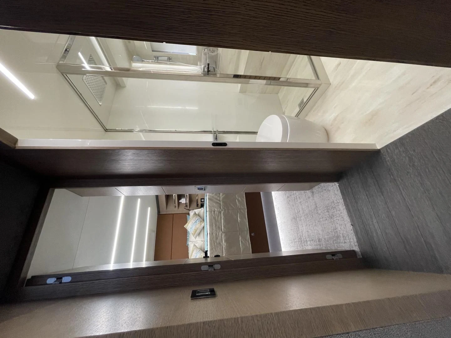 a white shelf with a light aboard LEBRADA Yacht for Sale
