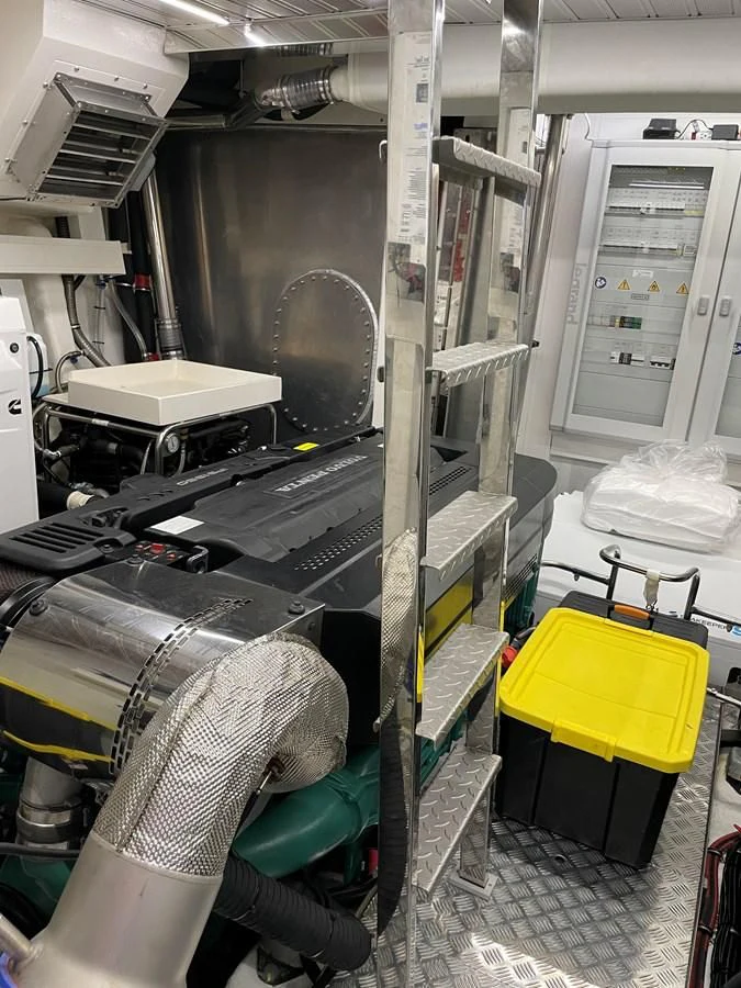 a room with machinery aboard LEBRADA Yacht for Sale