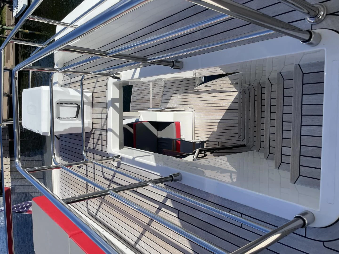 a close-up of a building aboard LEBRADA Yacht for Sale