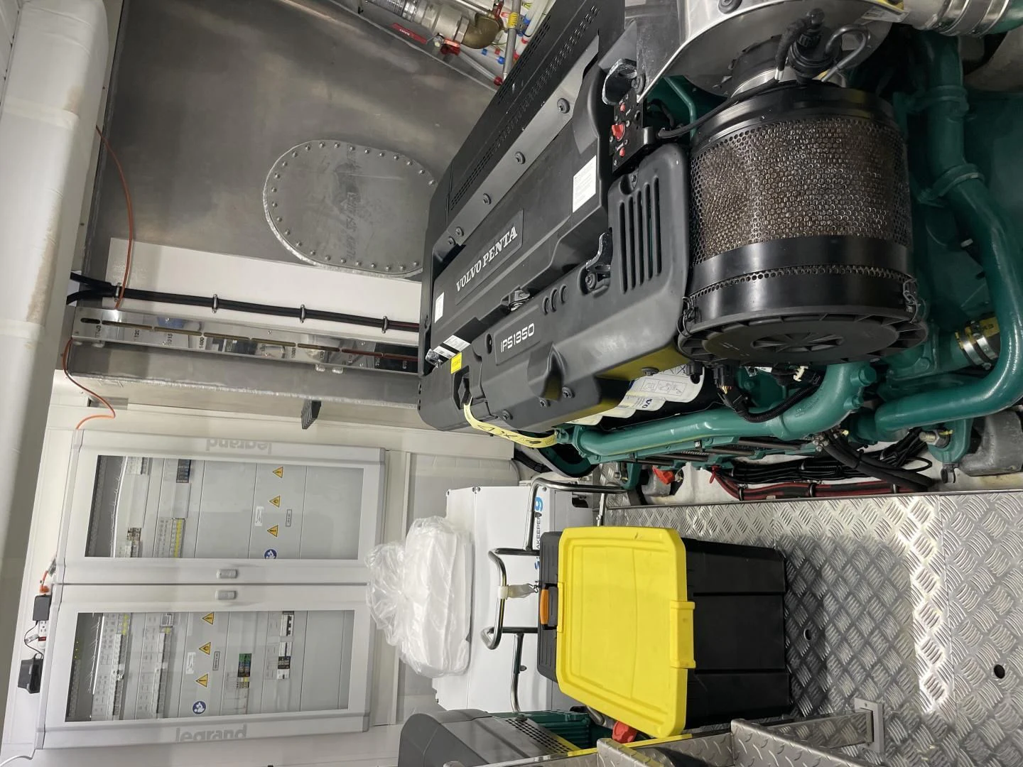 a machine with a large metal cylinder aboard LEBRADA Yacht for Sale