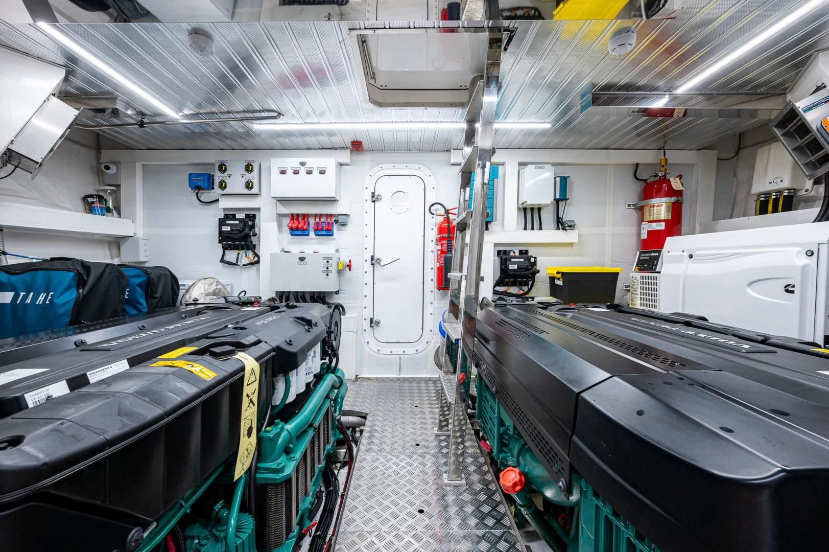 a room with machinery and equipment aboard LEBRADA Yacht for Sale
