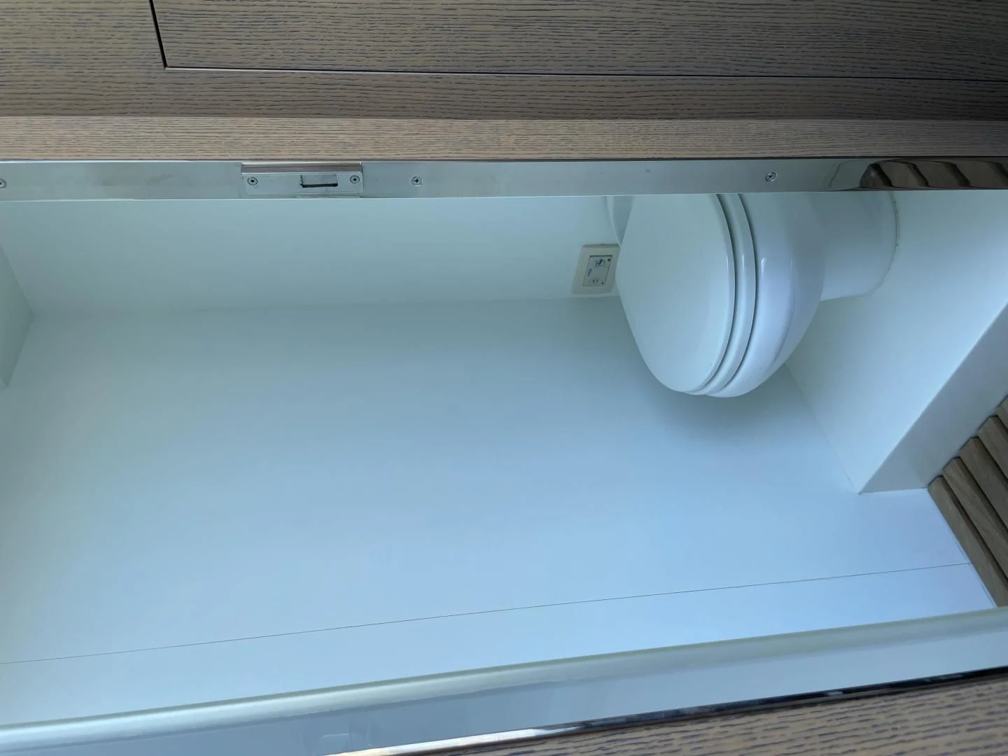 a white wall with a white object on it aboard LEBRADA Yacht for Sale