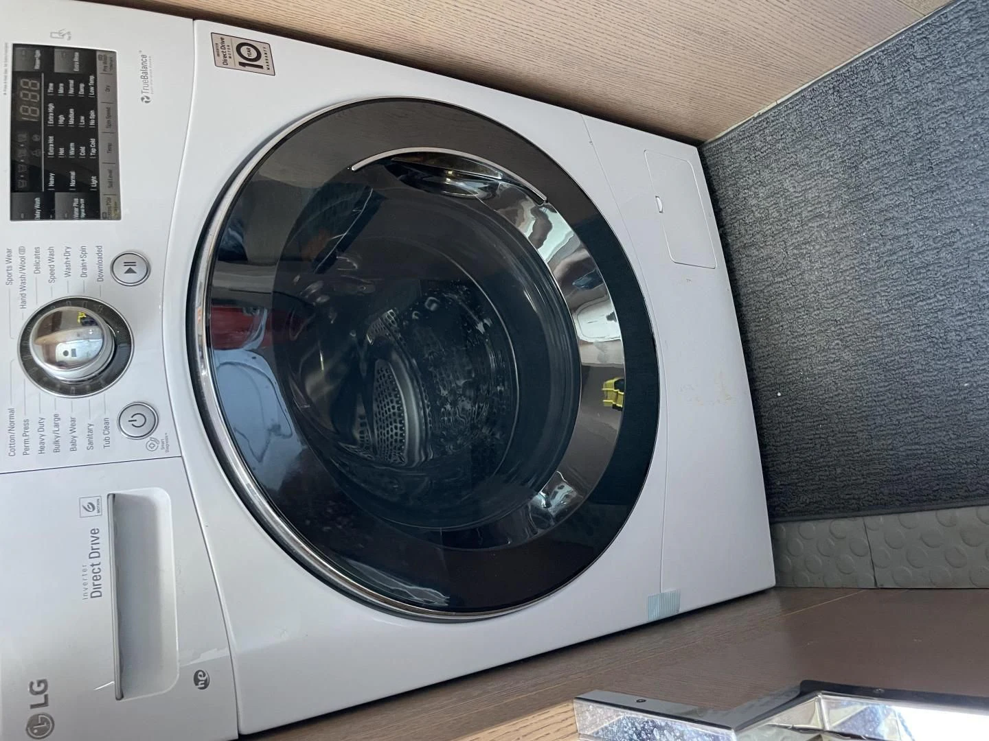 a white microwave oven aboard LEBRADA Yacht for Sale