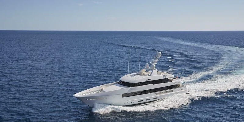 a white boat on the water aboard PHILOSOPHY Yacht for Sale