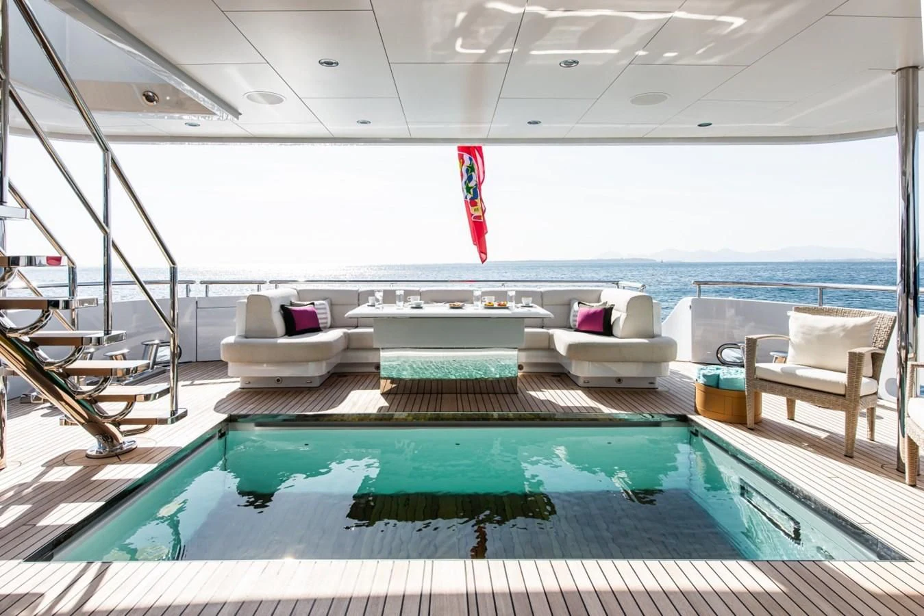 a pool on a deck aboard PHILOSOPHY Yacht for Sale