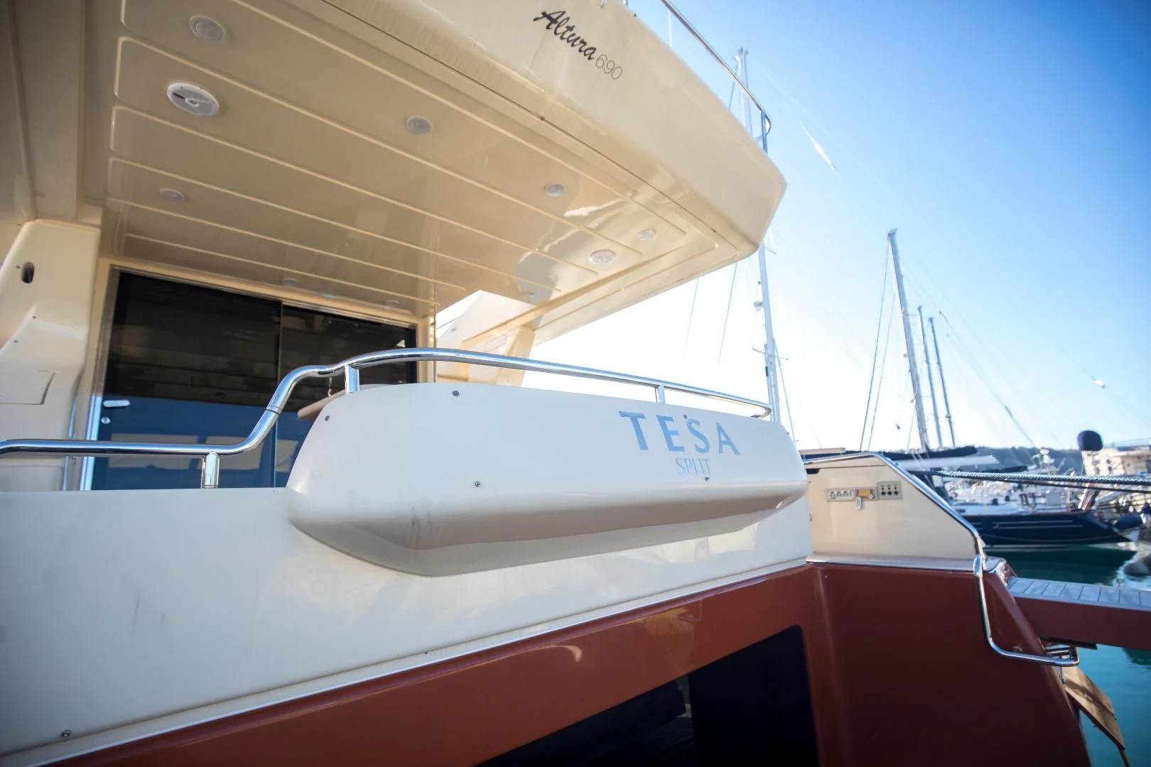 a boat on the water aboard TESA Yacht for Sale