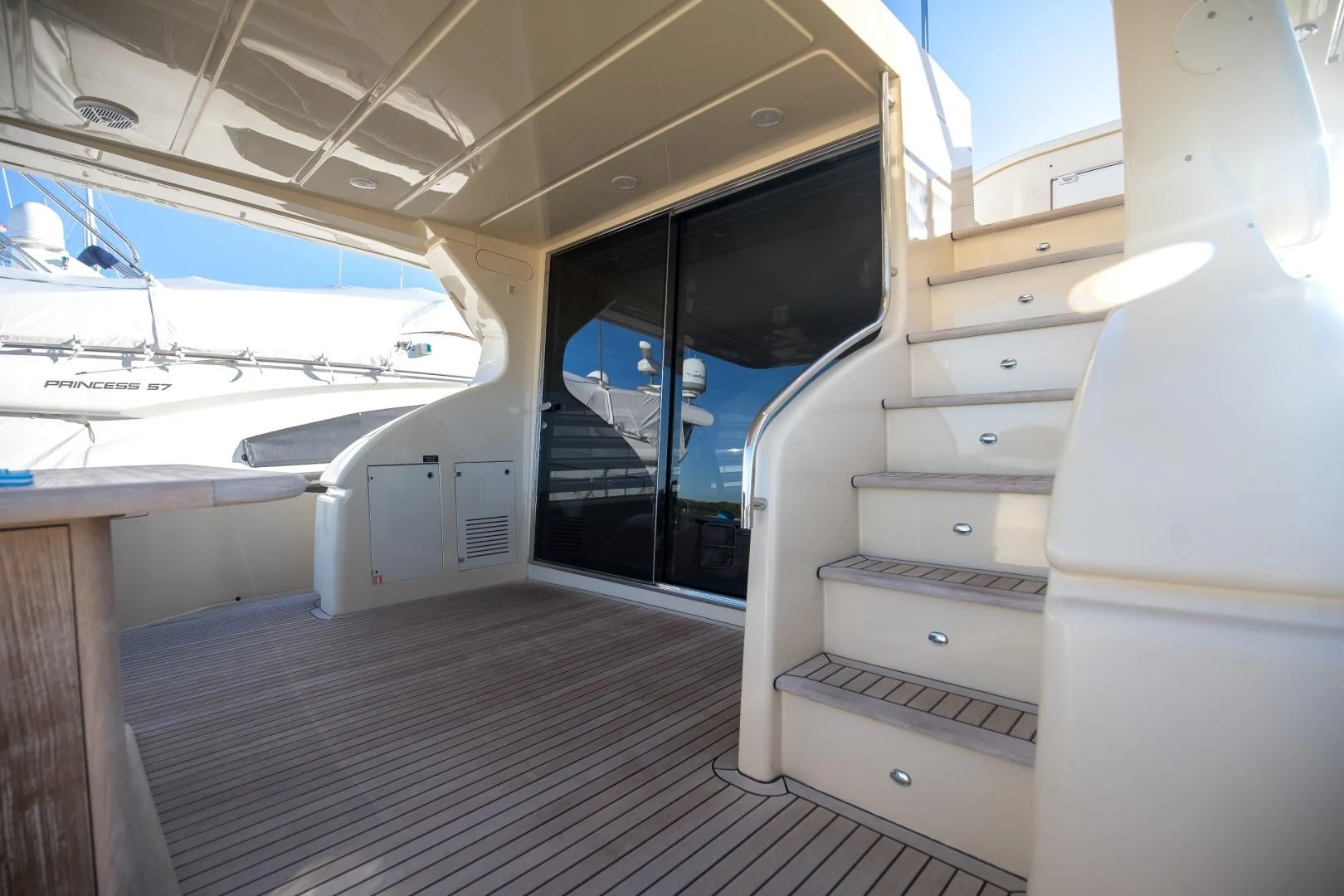 a boat with a door open aboard TESA Yacht for Sale