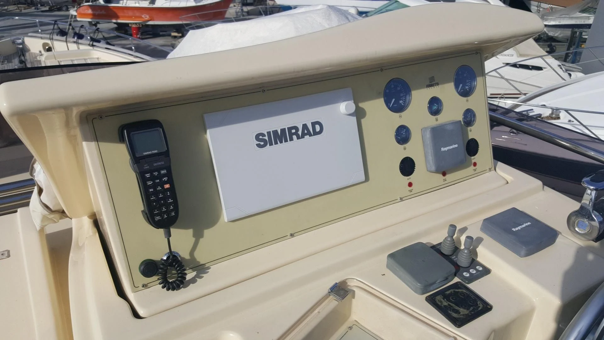 a white rectangular object with blue buttons aboard TESA Yacht for Sale