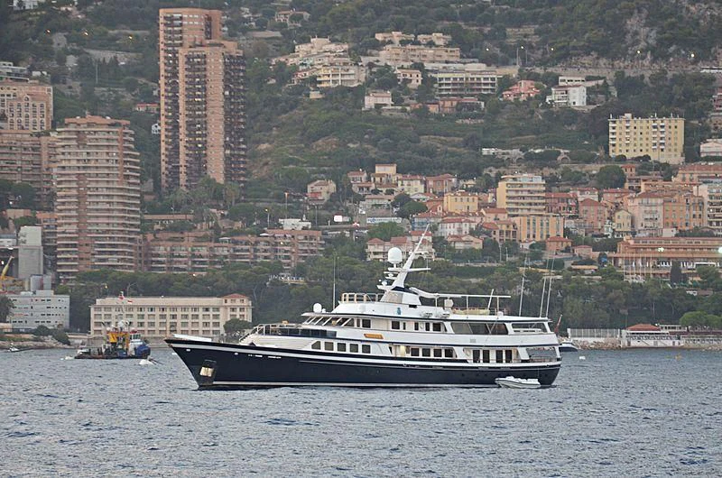 a boat sailing on the water aboard NAFISA Yacht for Sale