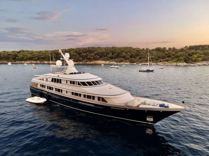 a boat in the water aboard AURORA Yacht for Sale