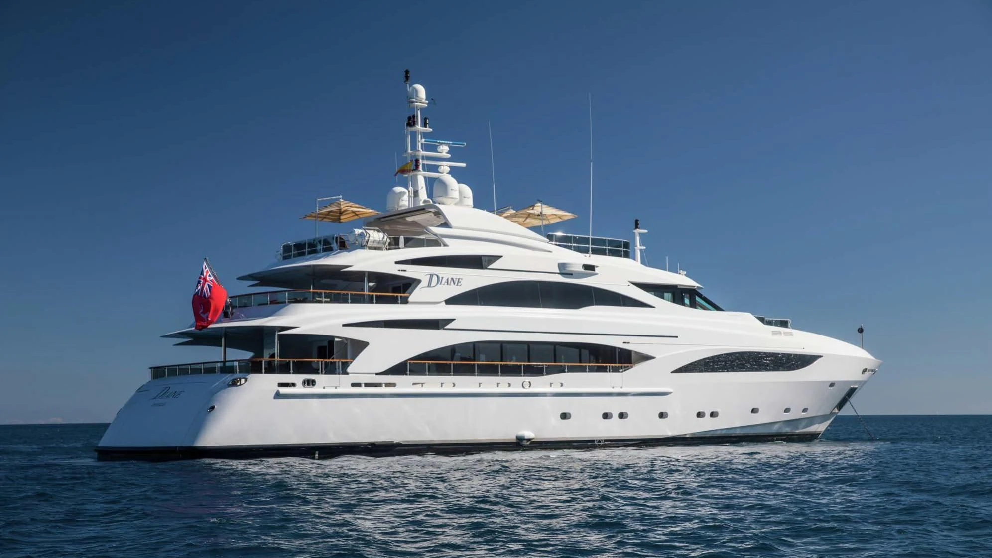 a large white yacht aboard DIANE Yacht for Charter