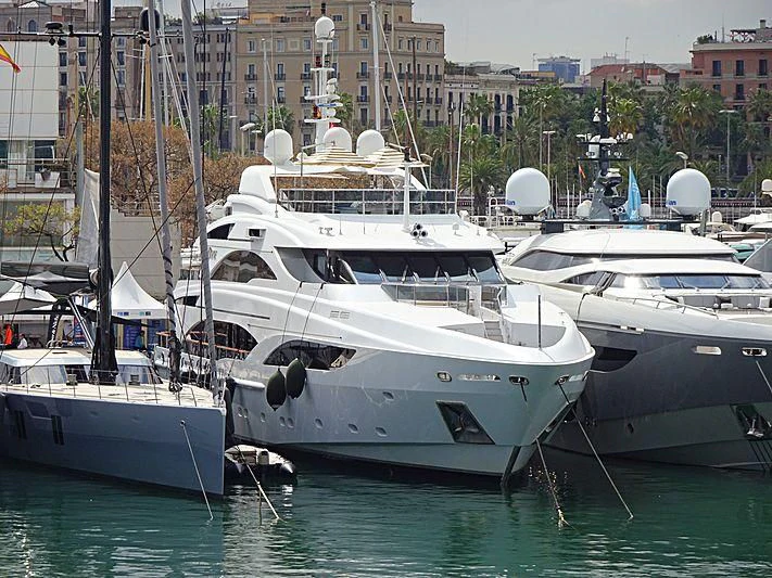 several boats are parked in the water aboard DIANE Yacht for Charter