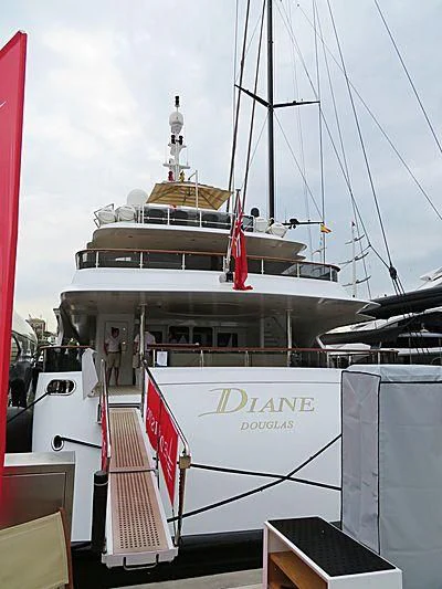 a large boat docked aboard DIANE Yacht for Charter