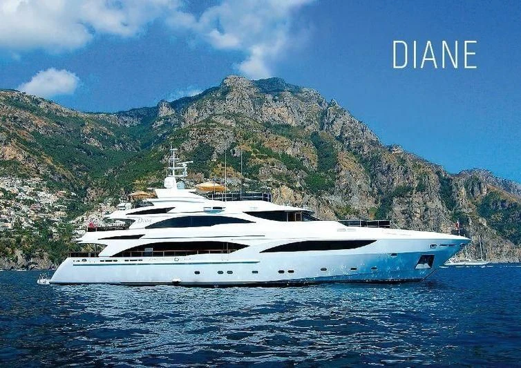 a white yacht in the water aboard DIANE Yacht for Charter